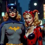 Harley Quinn and Batgirl AI Retro